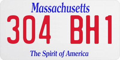 MA license plate 304BH1
