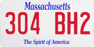 MA license plate 304BH2