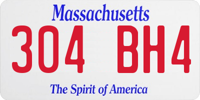 MA license plate 304BH4