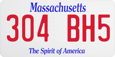 MA license plate 304BH5