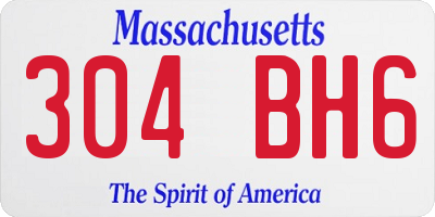MA license plate 304BH6