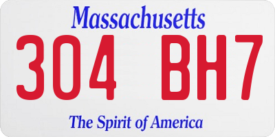 MA license plate 304BH7