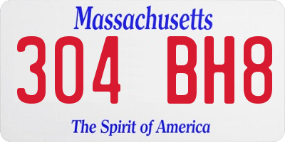 MA license plate 304BH8