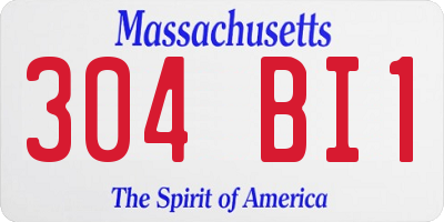 MA license plate 304BI1
