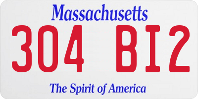 MA license plate 304BI2