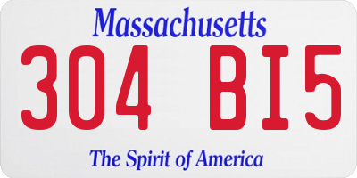MA license plate 304BI5
