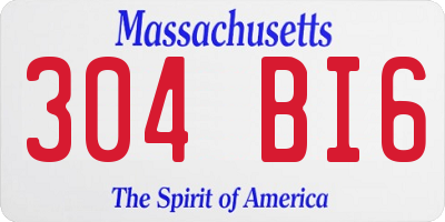 MA license plate 304BI6