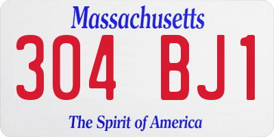 MA license plate 304BJ1