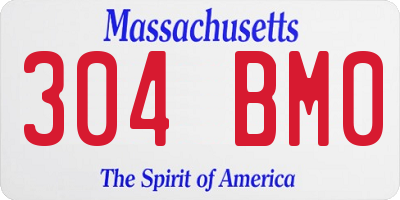 MA license plate 304BM0