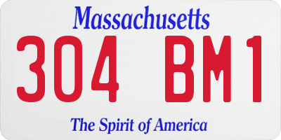 MA license plate 304BM1