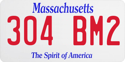 MA license plate 304BM2