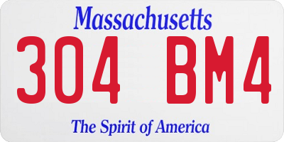 MA license plate 304BM4