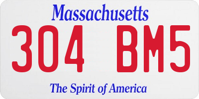 MA license plate 304BM5
