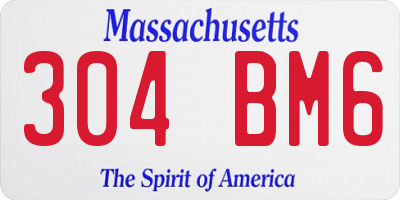 MA license plate 304BM6