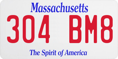 MA license plate 304BM8