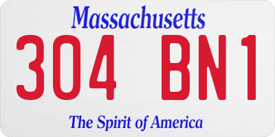 MA license plate 304BN1