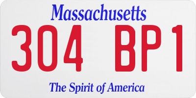 MA license plate 304BP1