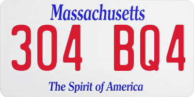 MA license plate 304BQ4