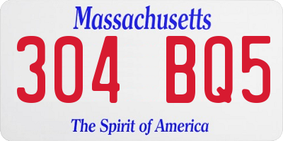 MA license plate 304BQ5