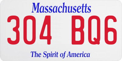 MA license plate 304BQ6