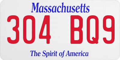 MA license plate 304BQ9