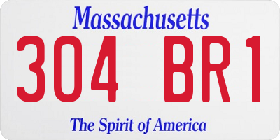 MA license plate 304BR1