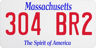 MA license plate 304BR2