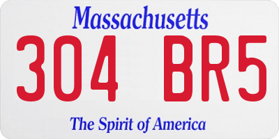 MA license plate 304BR5
