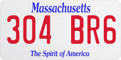 MA license plate 304BR6