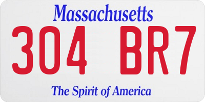 MA license plate 304BR7