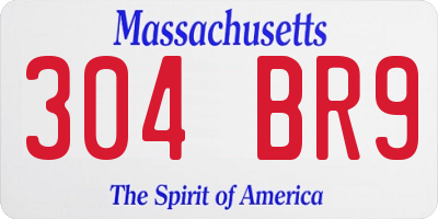 MA license plate 304BR9