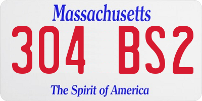 MA license plate 304BS2