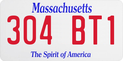 MA license plate 304BT1