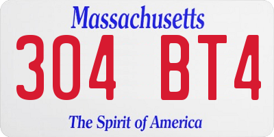 MA license plate 304BT4