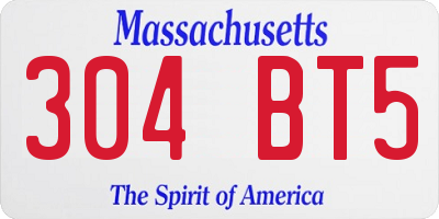 MA license plate 304BT5