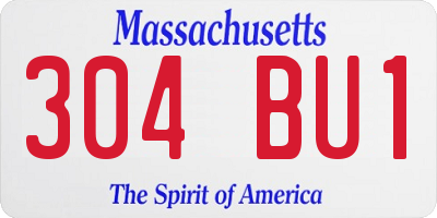 MA license plate 304BU1