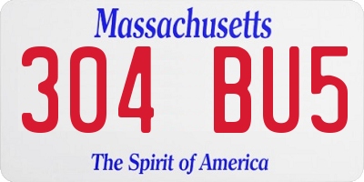 MA license plate 304BU5