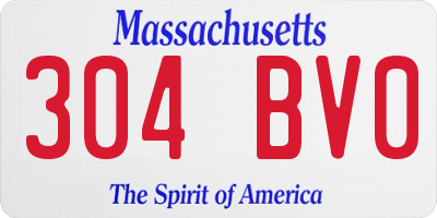 MA license plate 304BV0