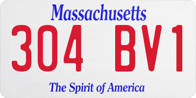 MA license plate 304BV1