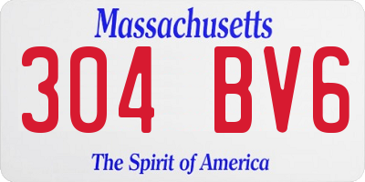 MA license plate 304BV6