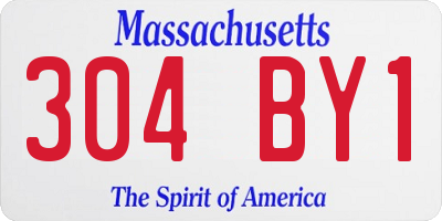 MA license plate 304BY1