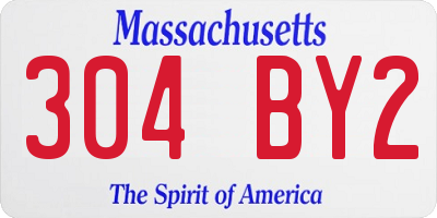 MA license plate 304BY2
