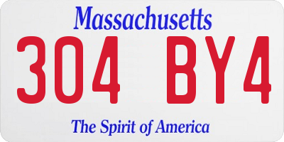 MA license plate 304BY4