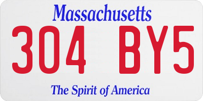 MA license plate 304BY5