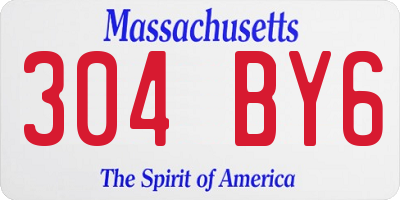 MA license plate 304BY6