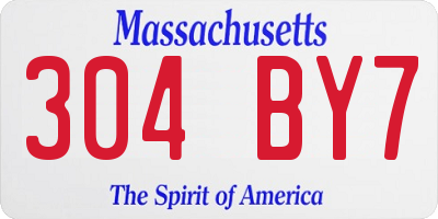 MA license plate 304BY7