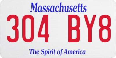 MA license plate 304BY8