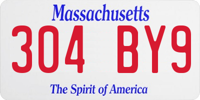 MA license plate 304BY9