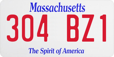 MA license plate 304BZ1