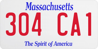 MA license plate 304CA1
